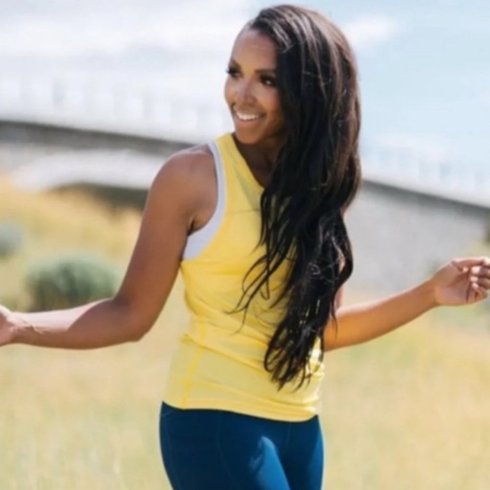 Zyia Active Yellow Mesh Racer Tank